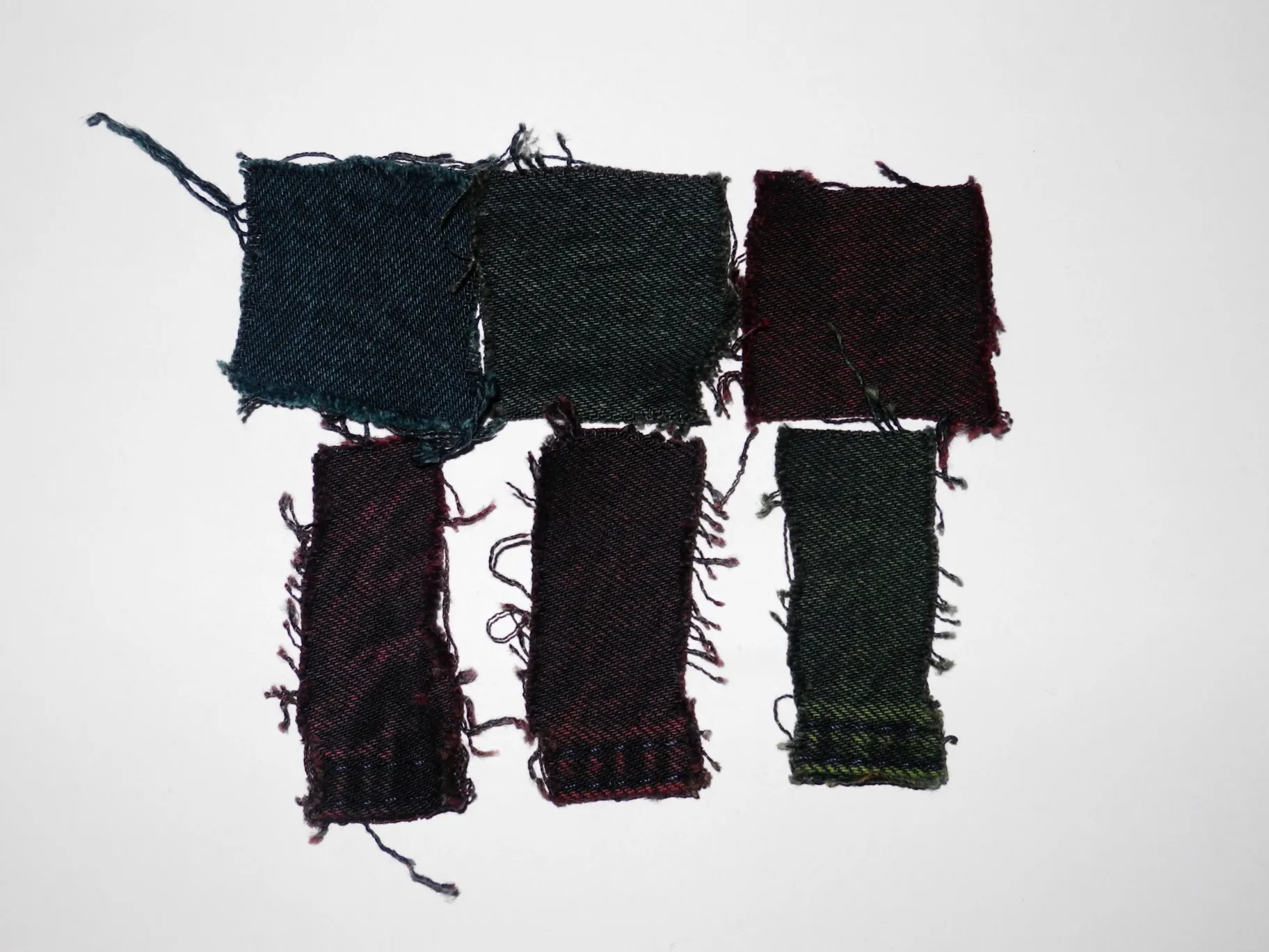 first six colorful swatches